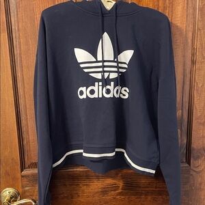Adidas Navy Blue Cropped Hoodie